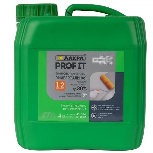 Грунтовка акриловая Лакра PROF IT 4 кг