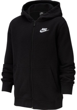 Кофта для мальчика теннисная Nike NSW Hoodie FZ Club B - black/black/white