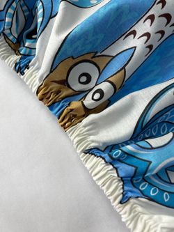 Простынь на резинке перкаль Сказка "Совушки" 90x200 см