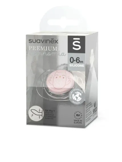 Соска-Пустышка Suavinex Anatomical Pro силикон 0–6 мес Розовая