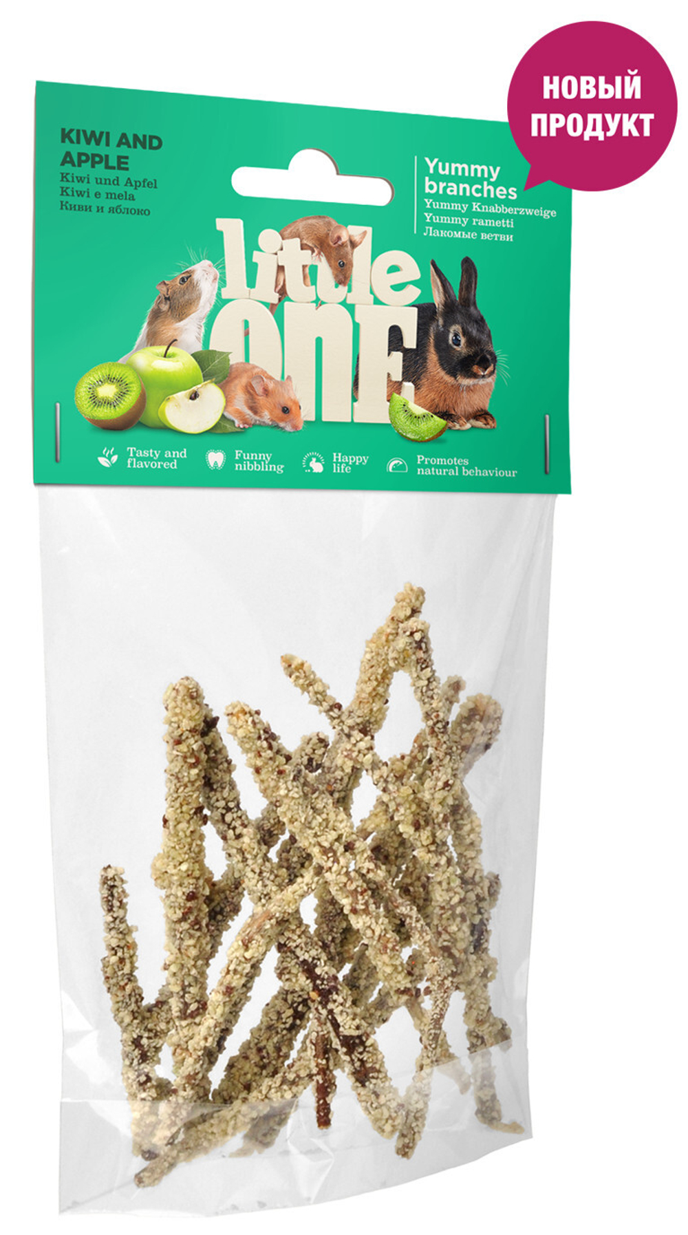 Лакомство для грызунов Little One 35г Ветви с киви и яблоком для всех видов грызунов