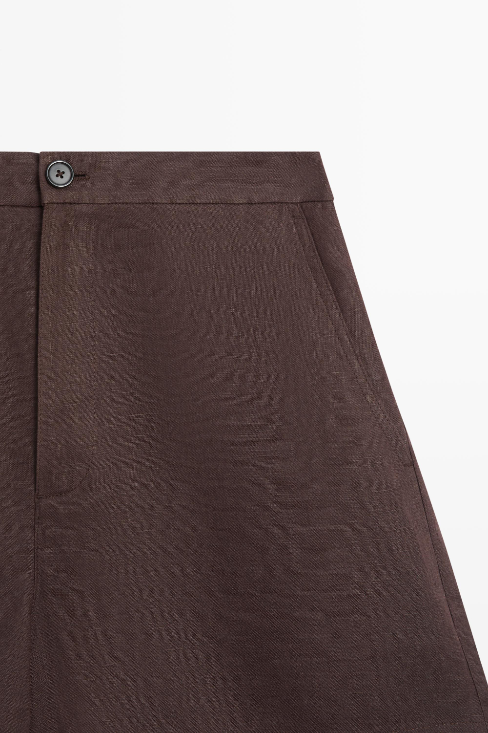 Massimo Dutti Короткие шорты из 100% льна, коричневый
