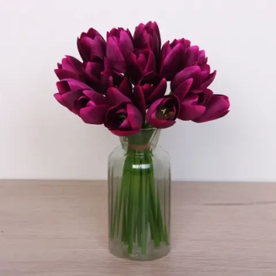 Цветы искусственные «Нежные тюльпаны» букет 20шт 23см лиловые