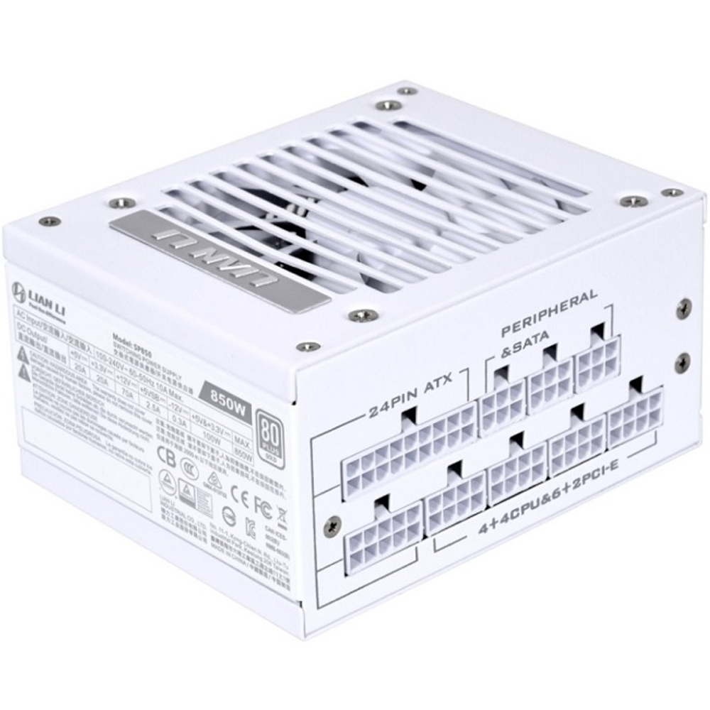 Блок питания Lian Li 850W SP850 White, модульный, 16 Pin PCIe 5.1, 80 PLUS Gold, SFX (G89.SP850W.01RU)