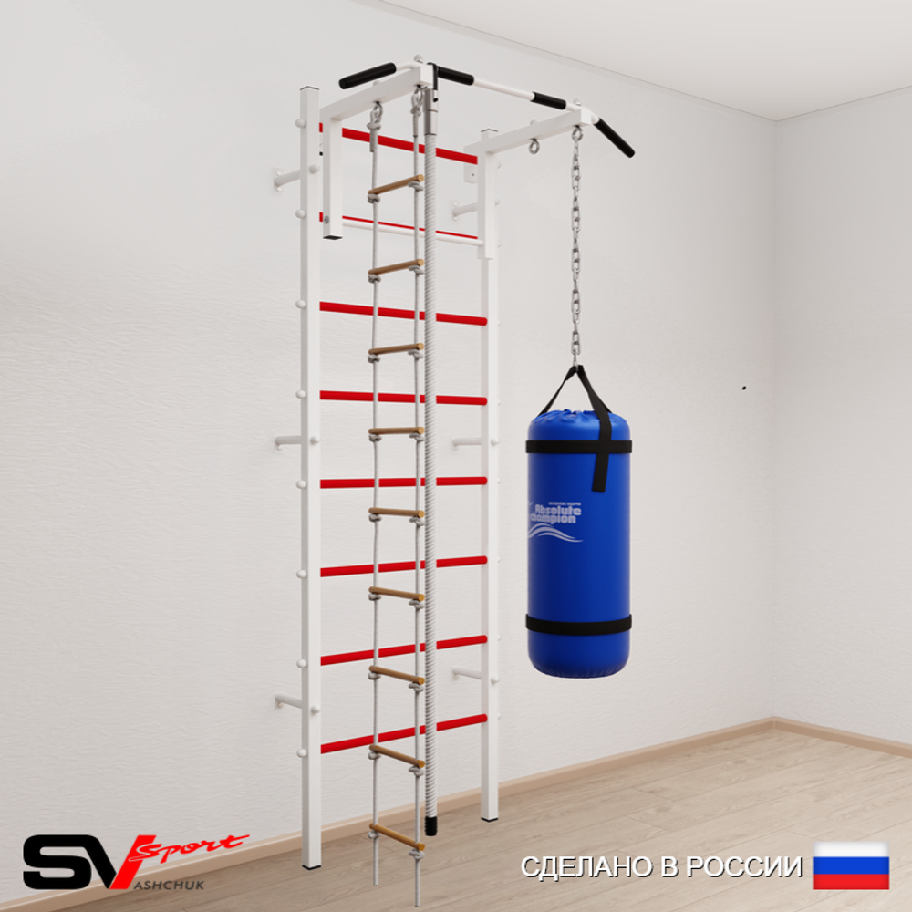 Шведская стенка Sv Sport 5141 (Турник стандарт/Канат/Лестница/Цепь/Мешок 15кг)