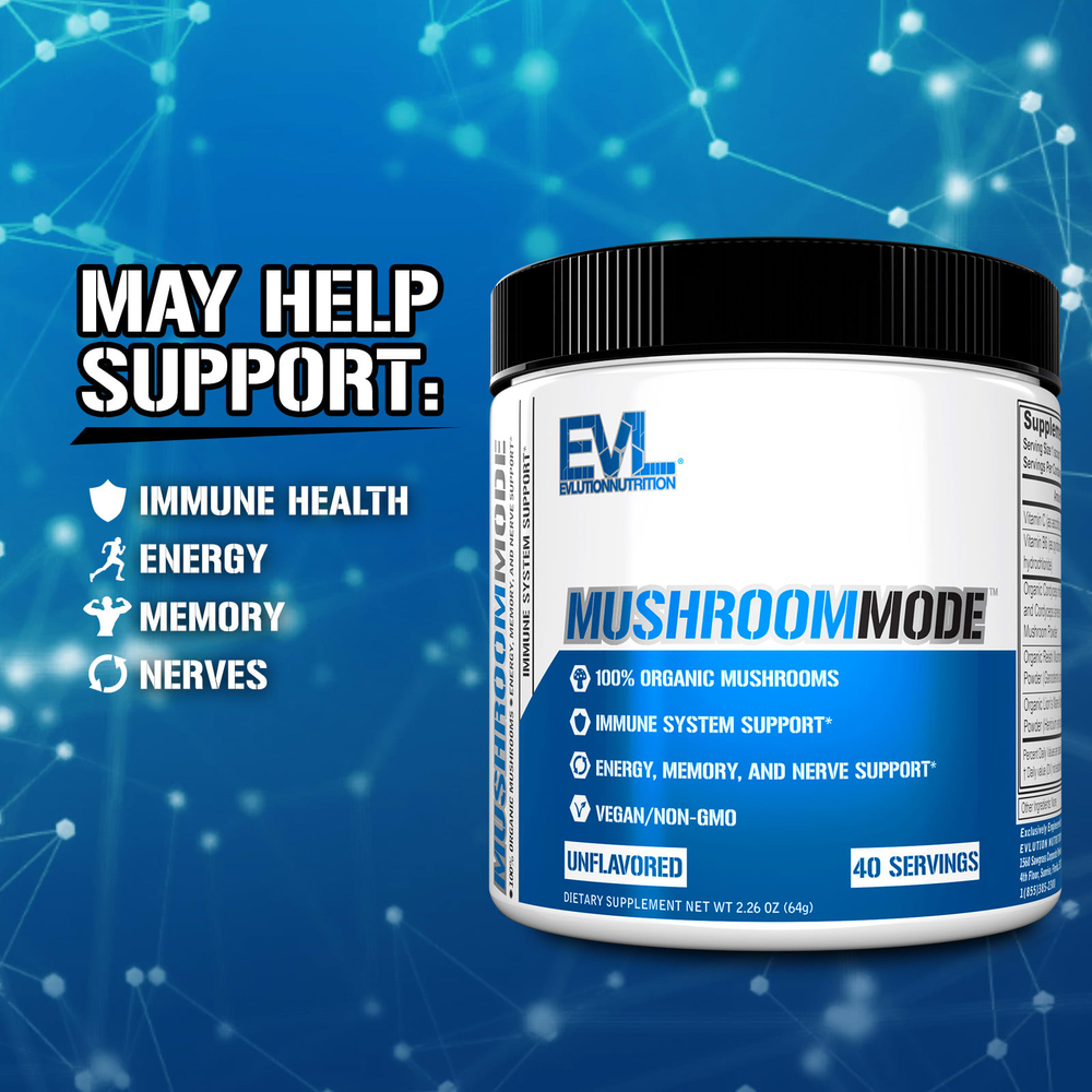 EVLution Nutrition, MushroomMode, грибной продукт, без добавок, 64 г (2,26 унции)
