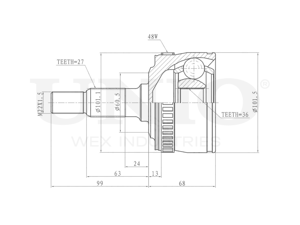 ШРУС внешний UNIO CVJ-20064