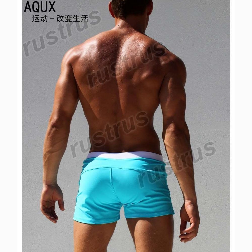 Мужские плавки бирюзовые с белой резинкой Aqux 29906