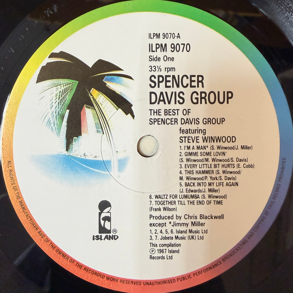Spencer Davis Group Featuring Stevie Winwood ‎– The Best Of The Spencer Davis Group Featuring Stevie Winwood (Англия 1986г.)