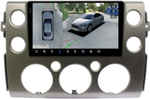 Магнитола для Toyota FJ Cruiser 2005-2022 (рамка серая) - FarCar BX9-360-9543S монитор 9.5" 2K QLED на Android 13, 6Гб+128Гб, CarPlay, 4G SIM-слот, 4 камеры в комплекте