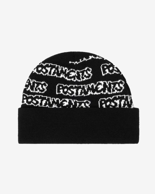 Шапка Postaments Wordz черная/белая