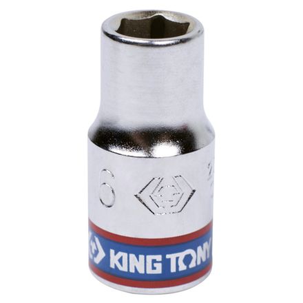 Цена на KING TONY (233506M) Головка торцевая стандартная шестигранная 1/4", 6 мм
