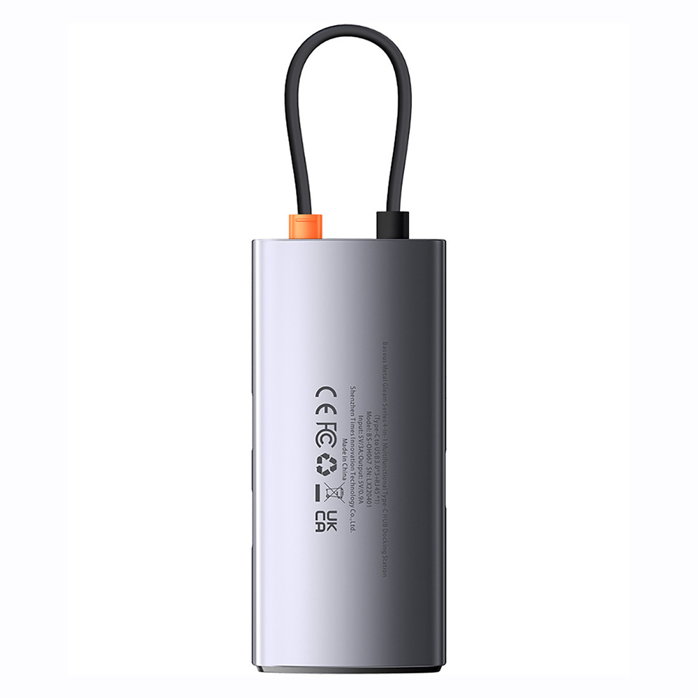 USB Хаб Baseus Metal Gleam 4in1 Multifunctional Type-C HUB (Type-C to 3xUSB3.0+RJ45)