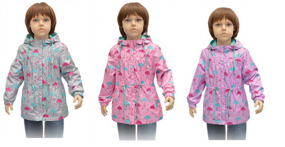 Ветровка для девочек "Зонтики" р-р 116, в ассорт. (Rusland) А 32-20