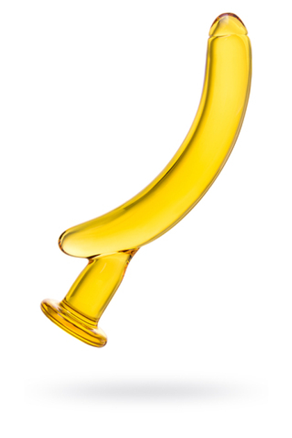 Нереалистичный фаллоимитатор Sexus Glass, стекло, желтый, 17,5 см