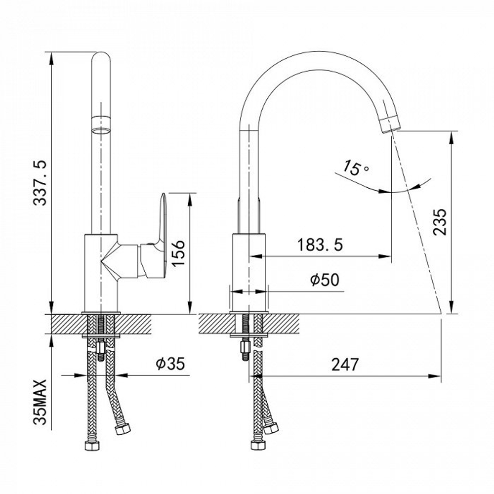 IDDIS Cuba Смеситель для кухни CU4SBJ0i05