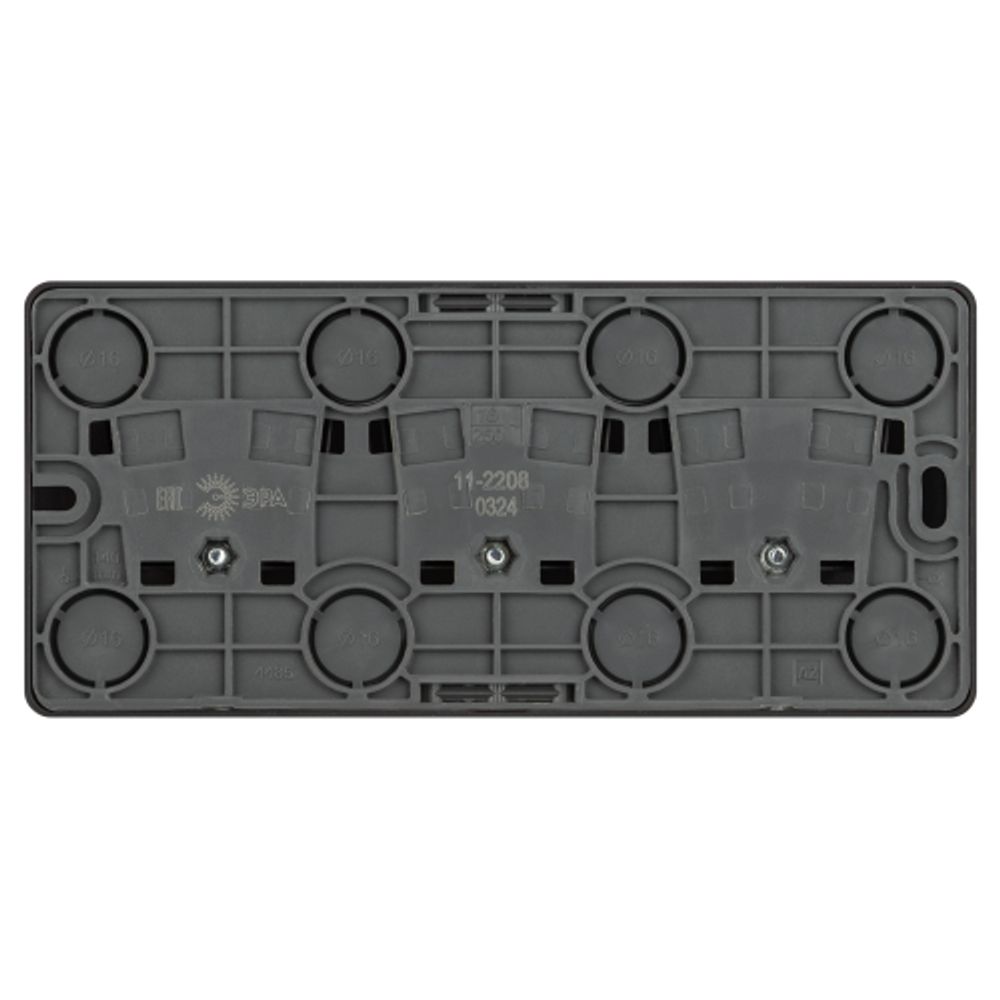 Розетка ЭРА Эксперт 11-2208-05 тройная с заземлением 3х2P+E Schuko IP20 16A-250В ОУ антрацит