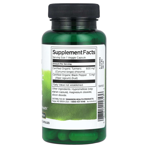 Swanson, Куркума и черный перец, 60 растительных капсул