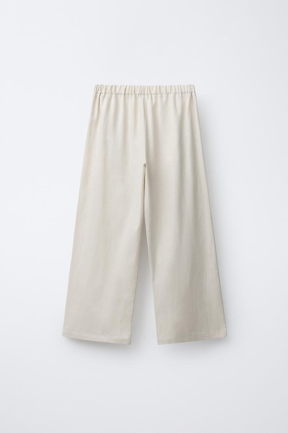 ZARA ШИРОКИЕ БРЮКИ С ВЫШИВКОЙ БИСЕРОМ, СВЕТЛО-БЕЖЕВЫЙ