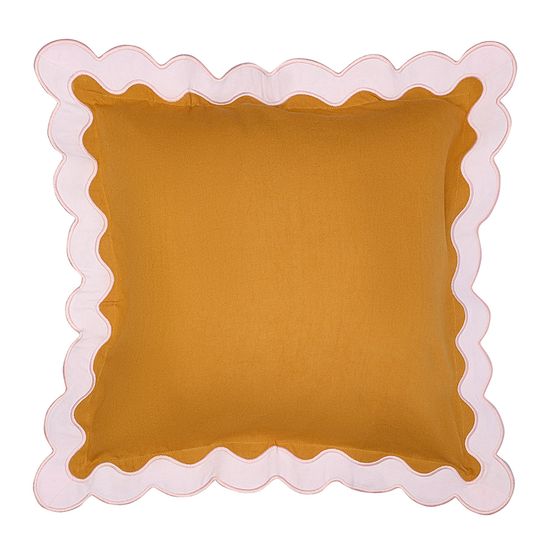 Чехол на подушку с контрастным кантом розового цвета из коллекции trendy ruffles, 40х40 см