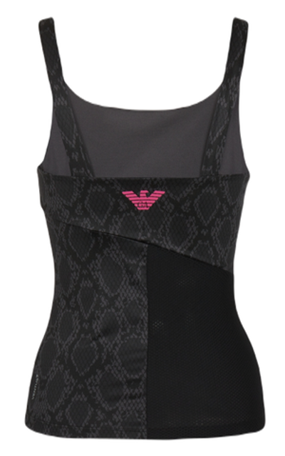 Женский топ теннисный EA7 Woman Jersey Sport Top - black python