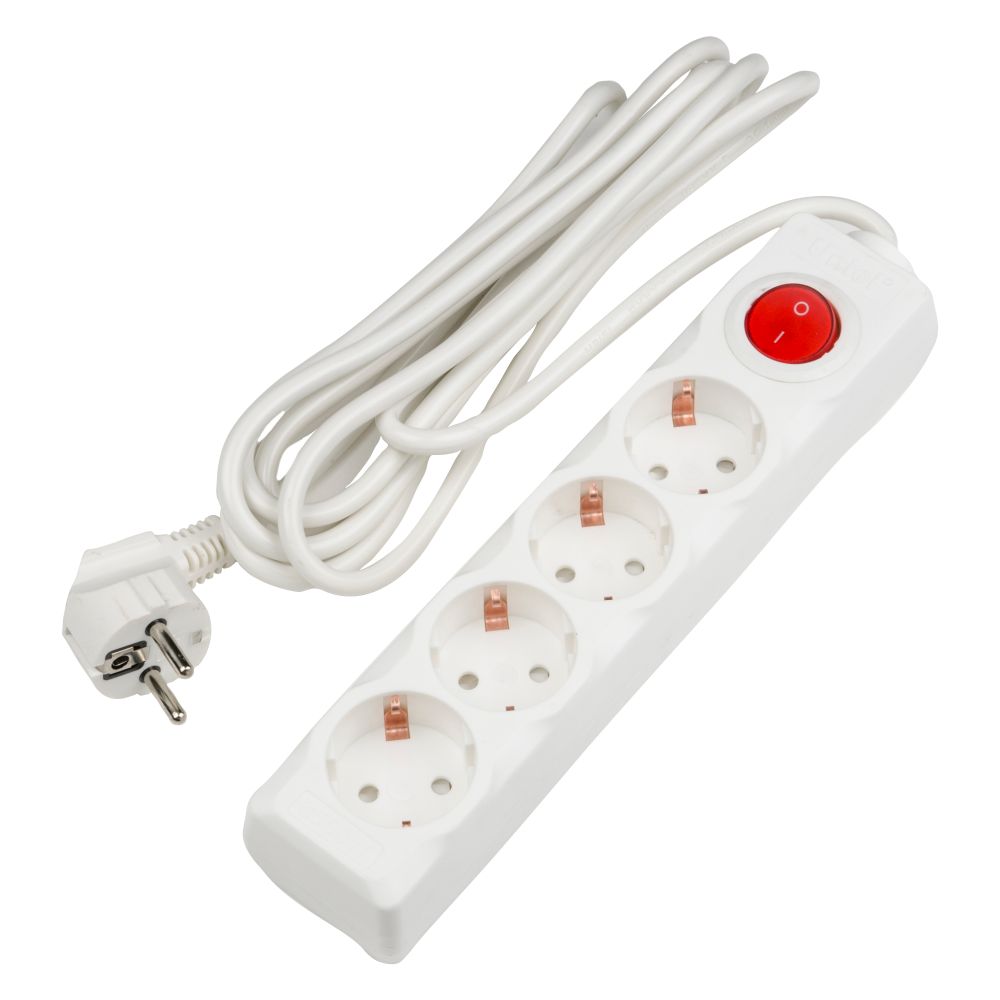 S-GCD4-3B Удлинитель Uniel серии Стандарт. с-з. 4 гн.. шнур 3 м. выкл.