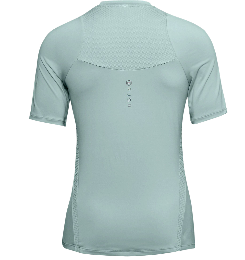Женская футболка теннисная Under Armour Women's UA RUSH Short Sleeve - green