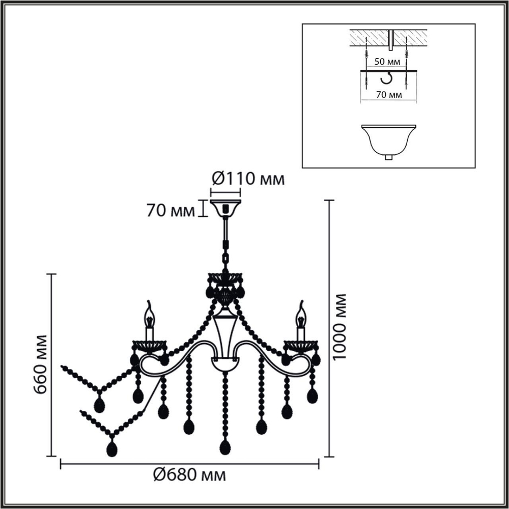 8346/7 CLASSI бронза/прозрачный, металл/хрусталь Люстра потолочная E14 7*40W 220V LUINA