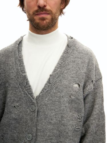 Серый шерстяной кардиган Votus с перфорацией