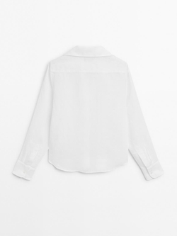 Massimo Dutti Рубашка из 100% льна, белый