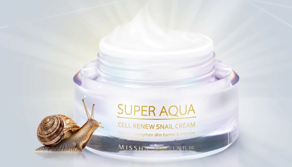 Missha Super Aqua Cell Renew Snail Cream регенерирующий крем для лица с муцином улитки