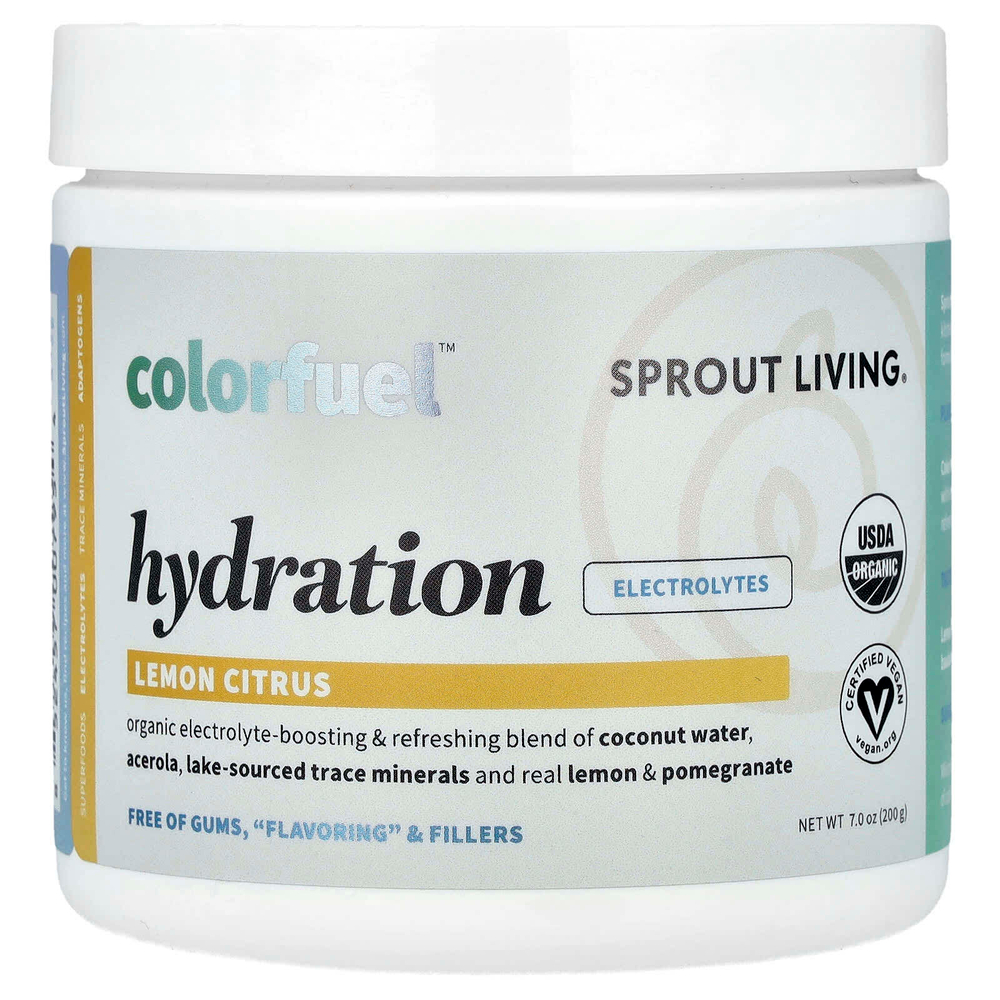 Sprout Living, Colorfuel ™ Hydration, лимон и цитрус, 200 г (7 унций)