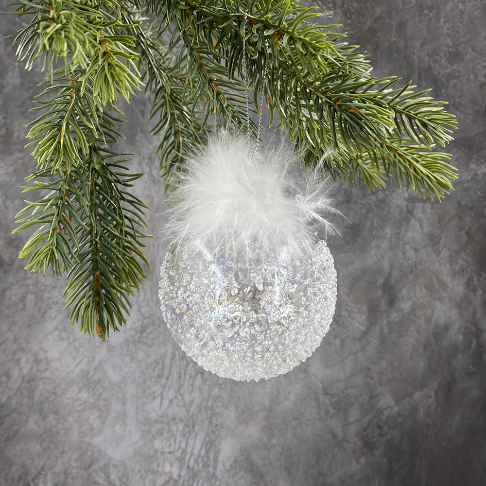 Набор шаров с перышками 7см 18шт ChristmasDeLuxe