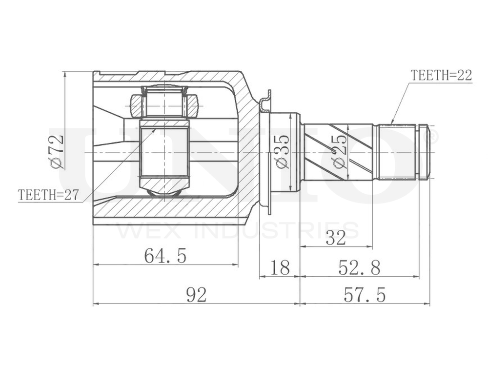ШРУС внутренний UNIO CVJ-30044