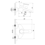 LM3202C Атлантисс Смеситель для ванны с коротким  изливом, хром (128R) (к/к4)