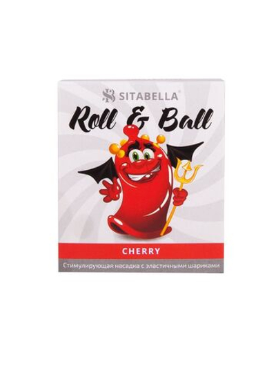 Стимулирующий презерватив-насадка Roll & Ball Cherry (Цвет: прозрачный)