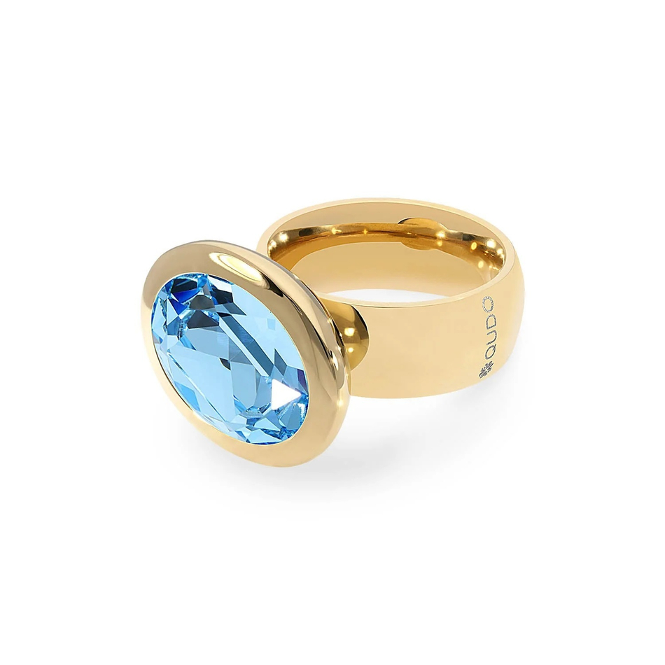 Кольцо Qudo TIVOLA big G aquamarine 17.8 мм 632009/17.8 BL/G