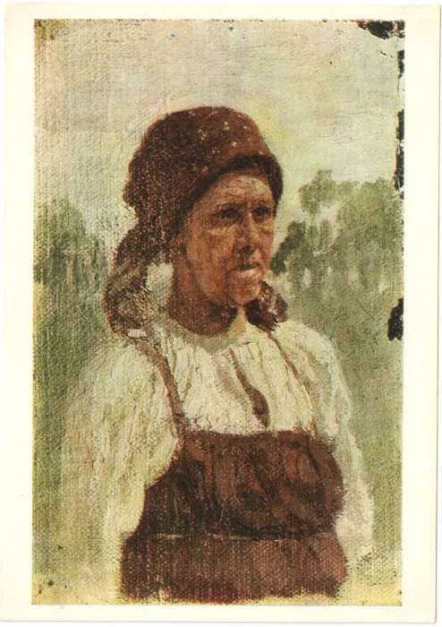 Открытка «Старуха. Этюд к картине "Проводы новобранца"» И. Е. Репин (1844—1930)