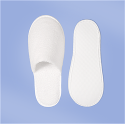 Тапки корал флис, закрытый мыс (50 пар) одноразовые, белые