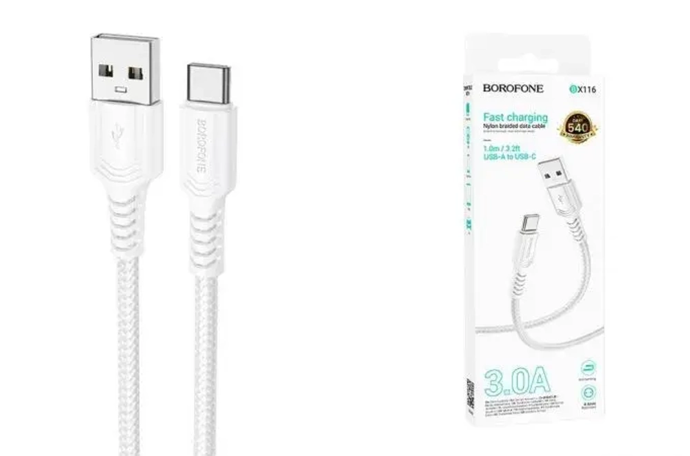 Кабель Borofone BX116 USB-Type-C White