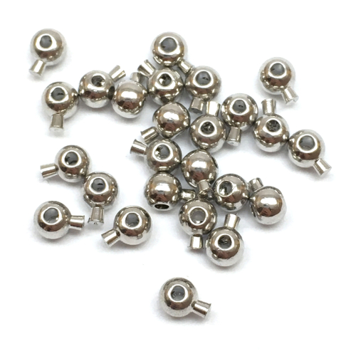 Бусины обжимные круглые 3 мм, родий (2 шт)