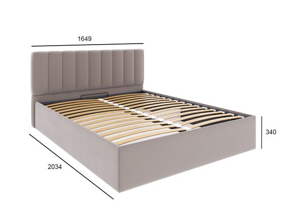 Сан-Ремо кровать в мягкой обивке с ПМ  ПМ- 414.02 Мокко