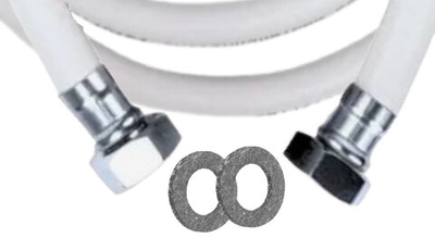 Шланг газовый 1,0 м КИТ резина 1/2" гайка-гайка, 9 мм (белый)