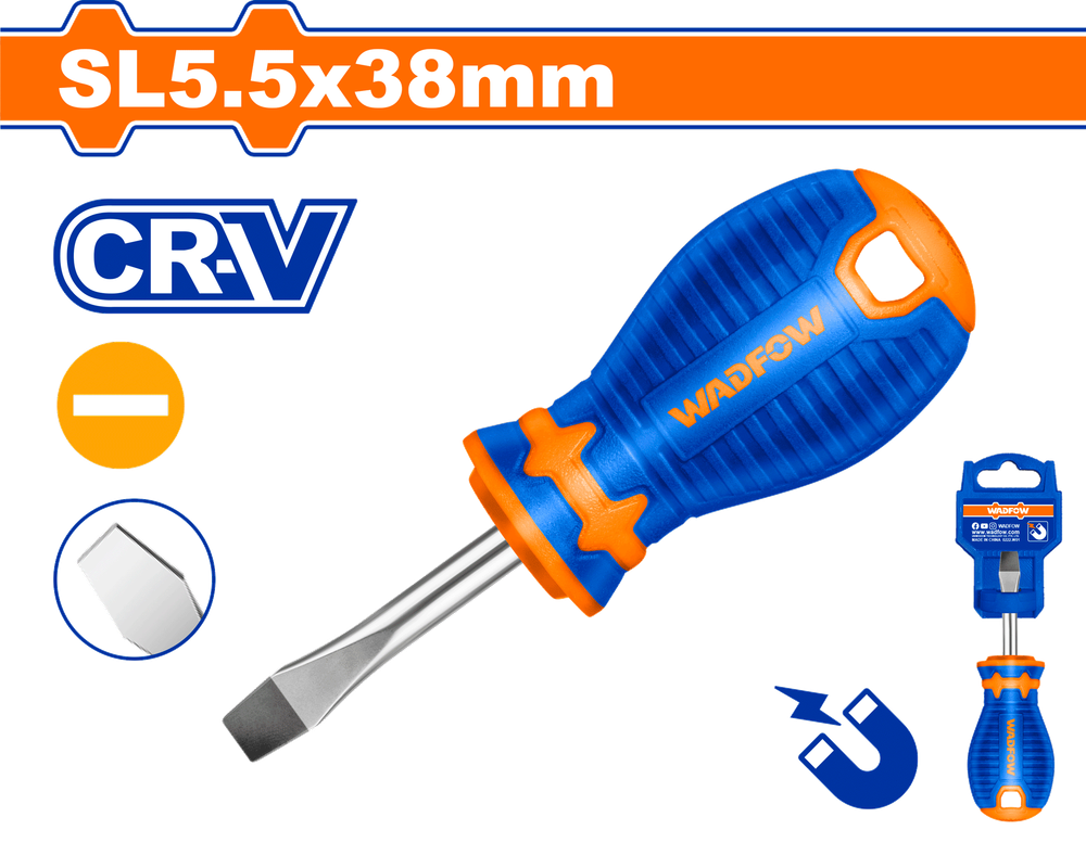 Отвертка плоская WADFOW WSD1251 SL5.5х38мм