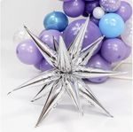 Шар (26"/66 см) Фигура, Звезда составная, Серебро