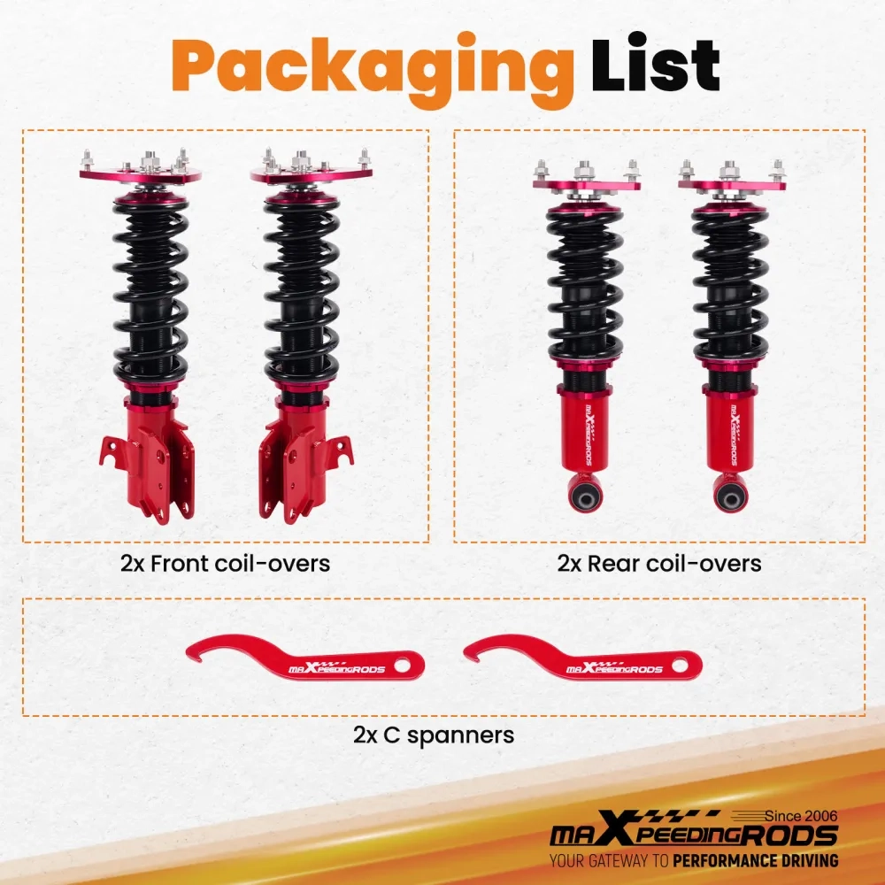 MaXpeedingrods Coilovers Lowering Kit подходит для автомобиля Subaru WRX STI 2008-14 Adj. Height