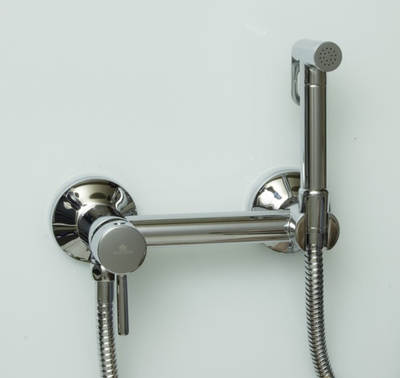 12202 Set Смеситель для гиг. душа КРУГ. (ХРОМ)  GANZER  (10/1шт)