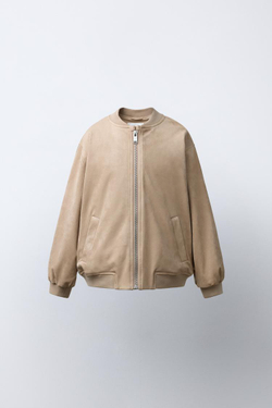 ZARA КУРТКА-БОМБЕР, СВЕТЛО-БЕЖЕВЫЙ