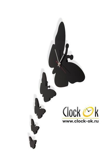 Настенные часы Пять бабочек