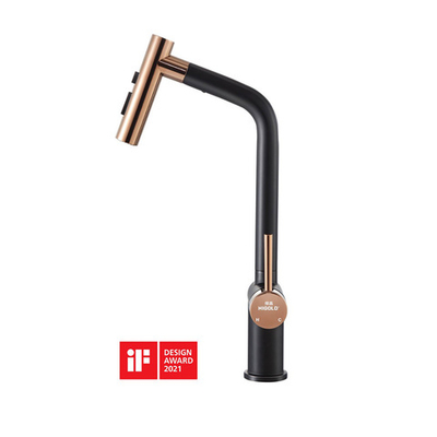 Кухонный смеситель, 175х425 мм, цвет PVD rosy + electrophoresis Black